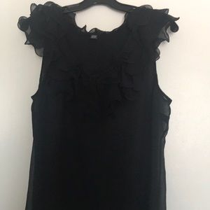 100 % silk black sleeveless top